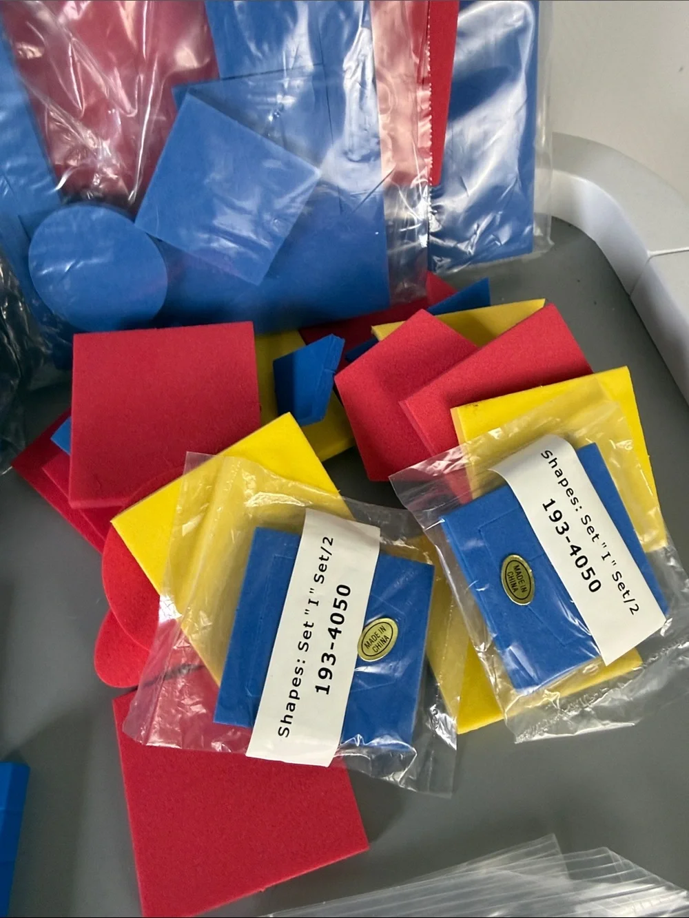Blue, Green, Yellow Base Ten Math Manipulatives Set & Upper and Lower Letters